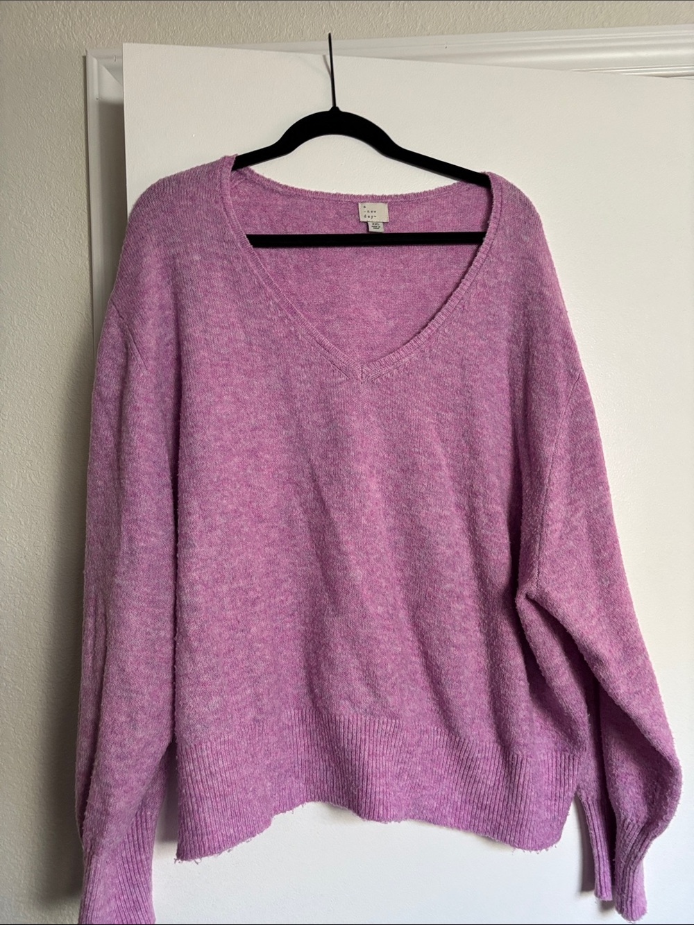 a new day Lavender V-Neck Sweater - Soft Pink-Purple Hue